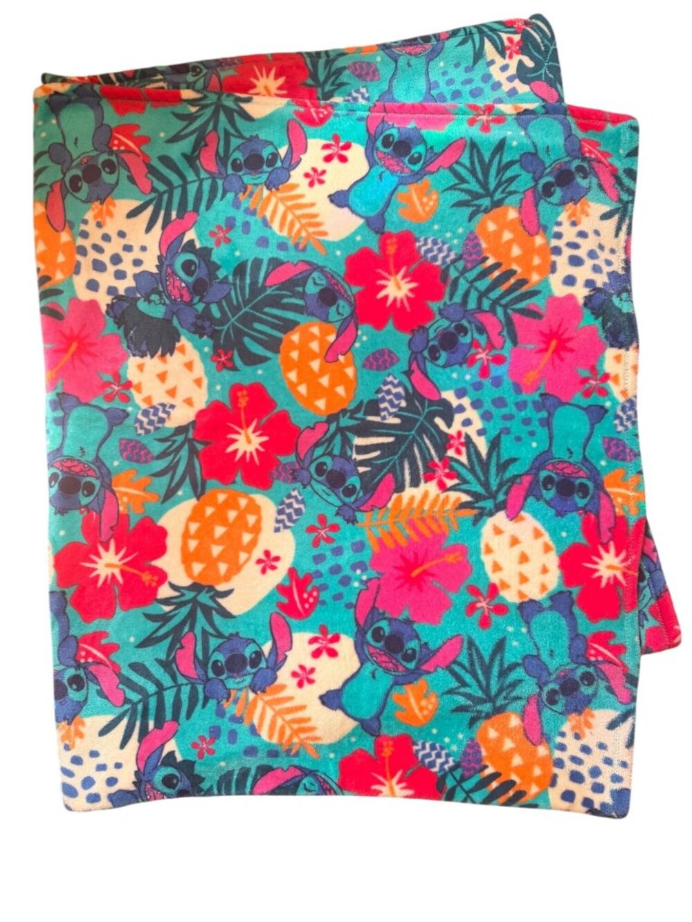 Disney Lilo & Stitch Tropical Floral Throw Blanket 50"x60" Soft Polyester The Bi